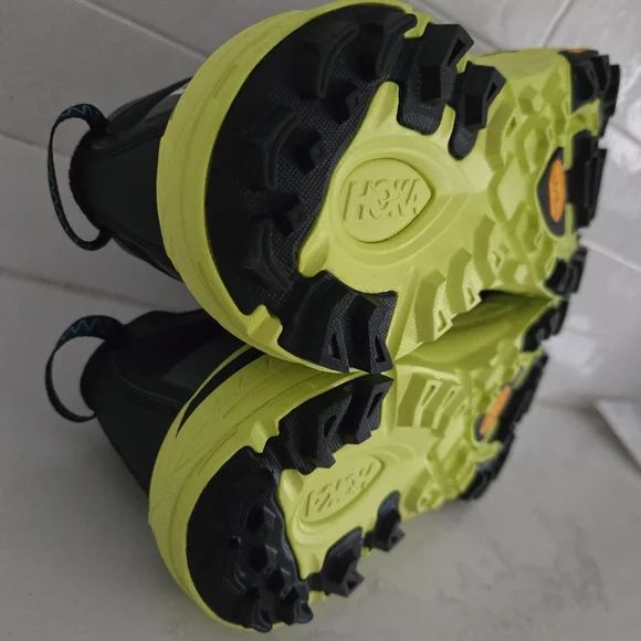 NEW Hoka Mafate Three2 Athletic Hiking Running Sneakers Shoes Black Yellow 8.5 - Picture 8 of 10